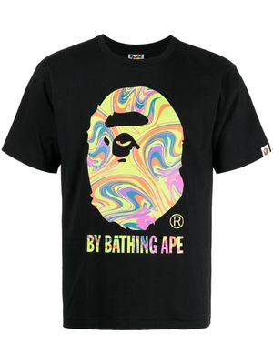 A BATHING APE® Marbling graphic-print T-shirt - Black