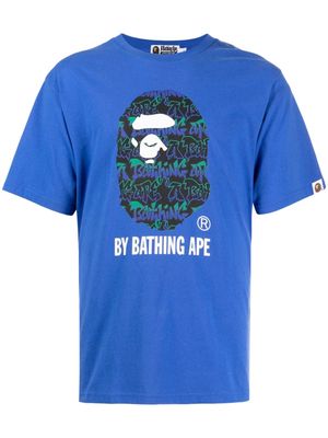 A BATHING APE® Milo-print cotton T-shirt - Blue