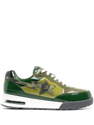 A BATHING APE® patent-leather low-top sneakers - Green