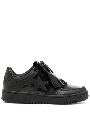 A BATHING APE® quilt tassel leather sneakers - Black