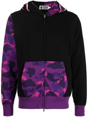 A BATHING APE® Shark camouflage-pattern cotton hoodie - Black