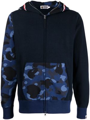 A BATHING APE® Shark camouflage-pattern cotton hoodie - Blue