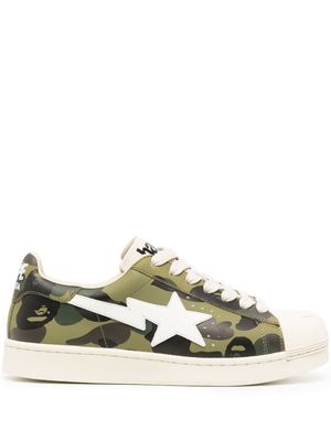 A BATHING APE® Skull STA 1st leather sneakers - Green