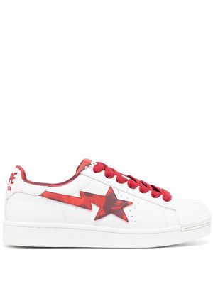 A BATHING APE® Skull STA leather sneakers - White