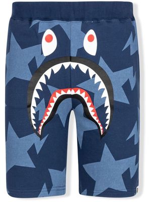 A BATHING APE® Sta Pattern Shark track shorts - Blue