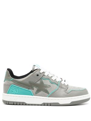 A BATHING APE® star patch lace-up sneakers - Grey