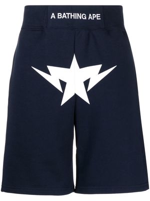 A BATHING APE® star-print track shorts - Blue