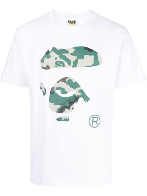 A BATHING APE® Thermography Ape Face-print cotton T-shirt - White