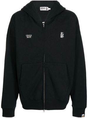 A BATHING APE® Ursus embroidered-logo zip hoodie - Black