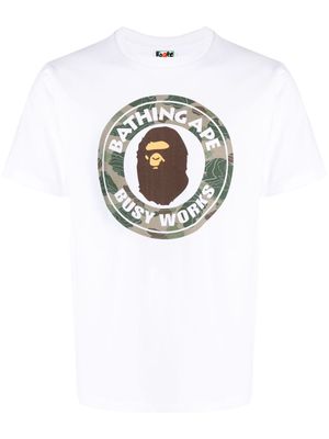 A BATHING APE® Woodland Camo cotton T-shirt - White