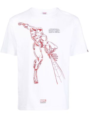 A BATHING APE® x Marvel Iron Man print T-shirt - White