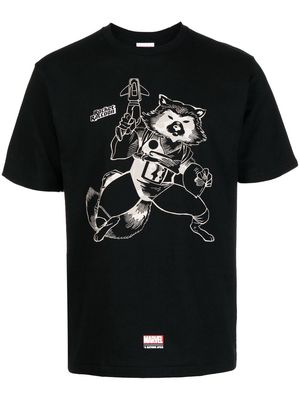 A BATHING APE® x Marvel Rocket Raccoon print T-shirt - Black