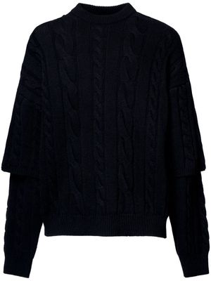 A BETTER MISTAKE cable-knit double-sleeve jumper - Black