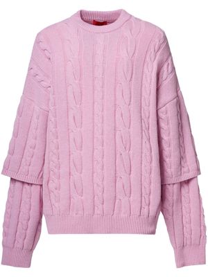A BETTER MISTAKE cable-knit double-sleeve jumper - Pink