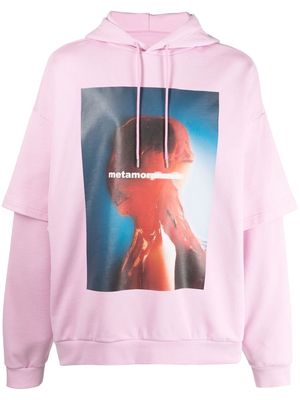 A BETTER MISTAKE double-sleeve organic cotton hoodie - Pink