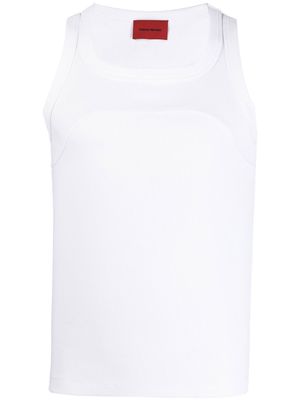 A BETTER MISTAKE Exposed ribbed tank top - White
