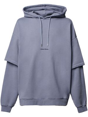 A BETTER MISTAKE Glitch-embroidered layered hoodie - Blue