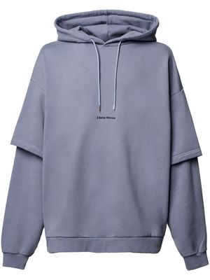 A BETTER MISTAKE Glitch-embroidered layered hoodie - Purple
