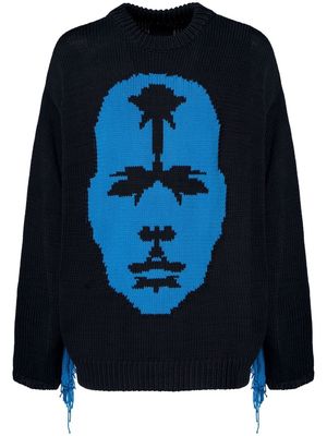 A BETTER MISTAKE Introspection intarsia knit jumper - Black