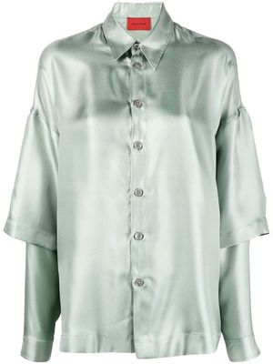 A BETTER MISTAKE layered-detail silk shirt - Green