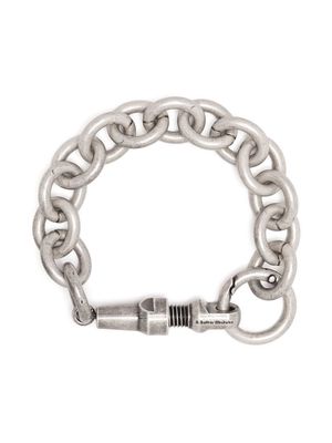 A BETTER MISTAKE logo-engraved chain-link bracelet - Grey