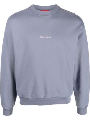 A BETTER MISTAKE logo-print cotton sweatshirt - Blue