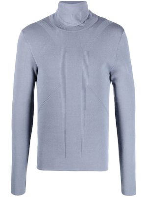 A BETTER MISTAKE panelled-knit roll neck jumper - Grey