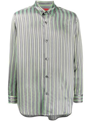 A BETTER MISTAKE stripe-pattern print shirt - Grey