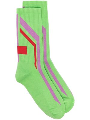 A BETTER MISTAKE Viper colour-block socks - Green