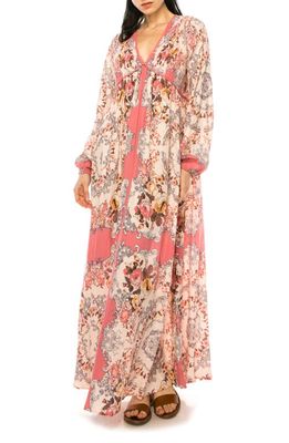 A COLLECTIVE STORY Floral Long Sleeve Dress in Brandied Apricot
