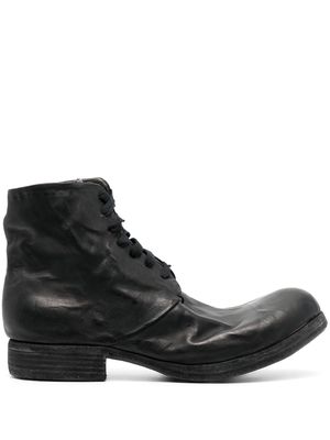 A Diciannoveventitre round-toe leather boots - Black