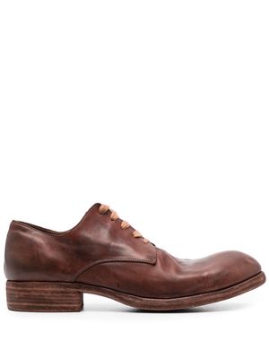 A Diciannoveventitre round-toe leather derby shoes - Brown