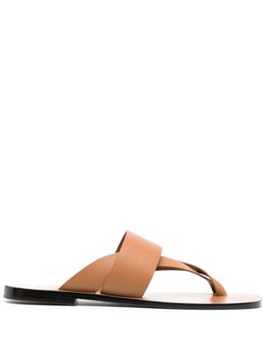 A.EMERY Silba cross-toe leather sandals - Brown