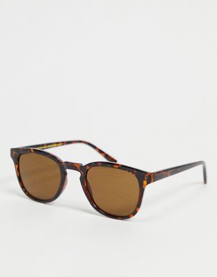 A.Kjaerbede Bate unisex round sunglasses in brown