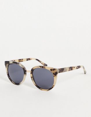 A.Kjaerbede Gray round cat eye sunglasses in hornet-Neutral