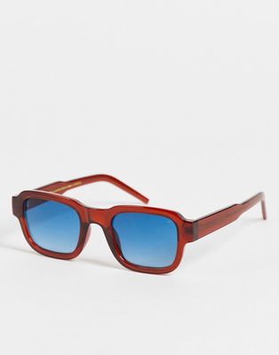 A.Kjaerbede Halo square sunglasses in brown transparent