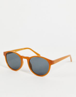 A.Kjaerbede Marvin round sunglasses in yellow transparent