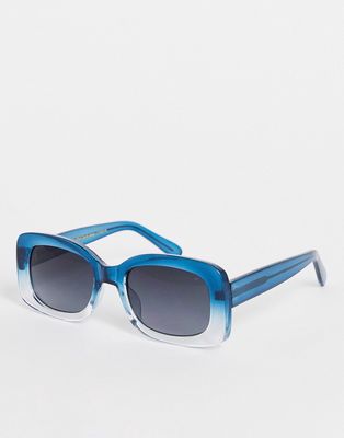 A.Kjaerbede Salo square sunglasses in petroleum/crystal transparent-Blue