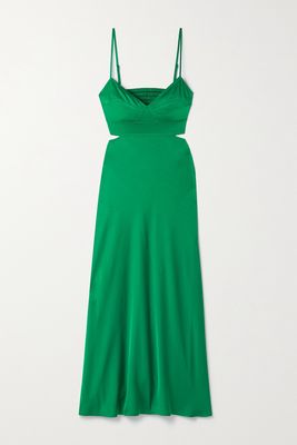 A.L.C. - Blakely Cutout Satin Midi Dress - Green