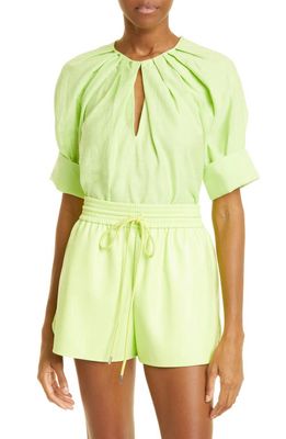 A.L.C. Carey Pleated Blouse in Green Kick