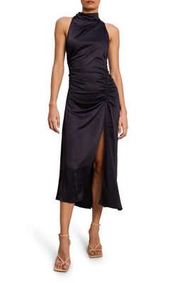 A.L.C. Inez Asymmetric Satin Dress in Black