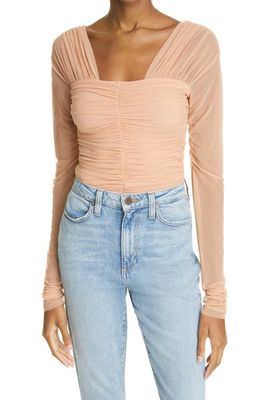 A.L.C. Jackie Ruched Long Sleeve Top in Dusty Coral