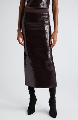 A. L.C. Joan Sequin Pencil Skirt in Dark Brown