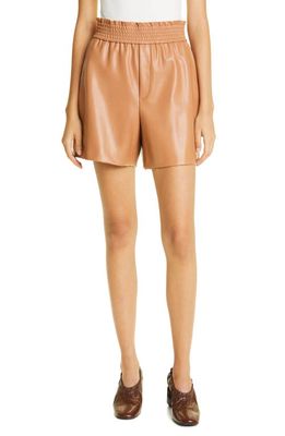 A.L.C. Kaleb Faux Leather Shorts in Tawny