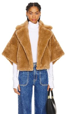 A.L.C. Kat Faux Fur Jacket in Brown