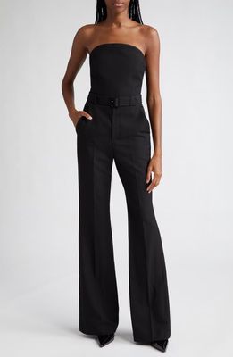 A. L.C. Kate Belted Strapless Jumpsuit in Black