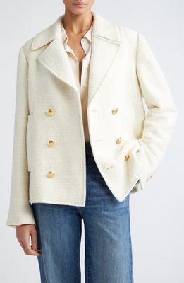 A. L.C. Kensington Double Breasted Tweed Blazer in Cream