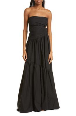 A. L.C. Lark Side Cutout Strapless Gown in Black
