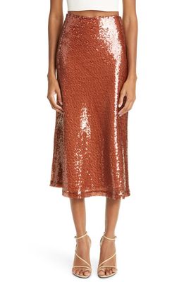 A.L.C. Reese Sequin Midi Skirt in Brown