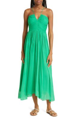 A. L.C. Rumi Silk Halter Dress in Verde
